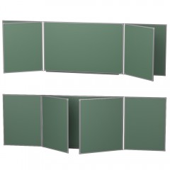 Доска 5-элементная 100x300 см, магнитно-меловая антибликовая, стальная рамка, зеленая (BoardSYS)