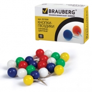 Кнопки пластиковые Brauberg (50 шт/упак) в картонной упаковке