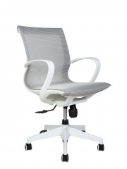 Кресло NORDEN LORRY (Норден Лорри), белый пластик, сетка, серый