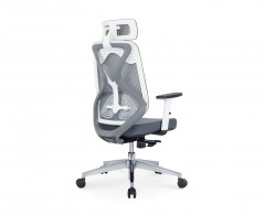 Кресло офисное Norden Имидж gray, белый пластик, серая сетка, серая ткань