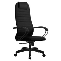 Кресло офисное МЕТТА SU-B-10 пластик, ткань-сетка, сиденье и спинка мягкие, черное