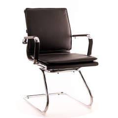 Кресло для приемных и переговорных Everprof Nerey CF, экокожа цвет: черный 