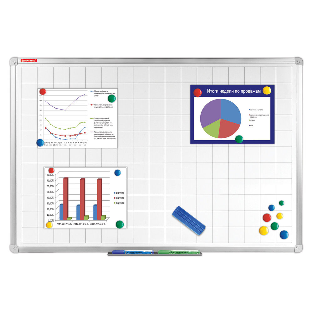 Магнитно-маркерная доска BRAUBERG 60x45см