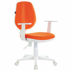Кресло Brabix Fancy MG-201W, с подлокотниками, пластик белый, оранжевое, MG-201W_532410 [532410]
