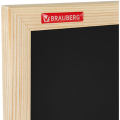 Доска для мела магнитная 30х45 см, черная, деревянная рамка, Brauberg Wood