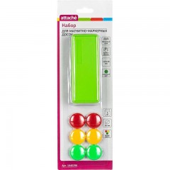 Набор принадл. для магн.-маркерных досок Attache (губка и магниты)
