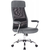 Кресло Easy Chair 591 TC хром, сетка/ткань черная/серая