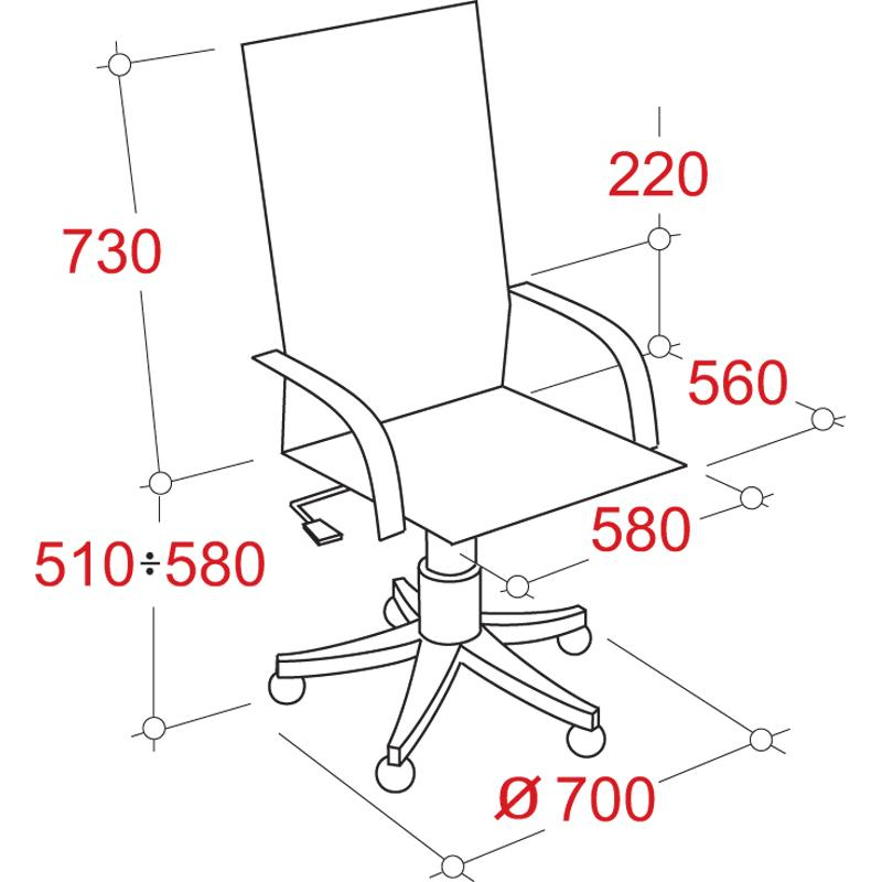 Стул офисный easy chair стандарт черный искусственная кожа металл черный