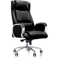 Кресло Easy Chair 545 ML хром, натуральная кожа черная
