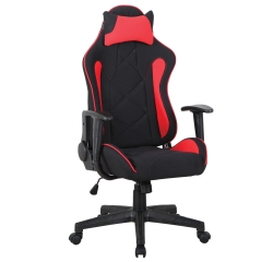 Кресло геймерское BRABIX GT Racer GM-101, подушка, ткань, черное/красное