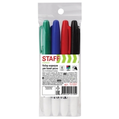 Набор маркеров для доски STAFF, линия 2.5 мм, 4 цвета