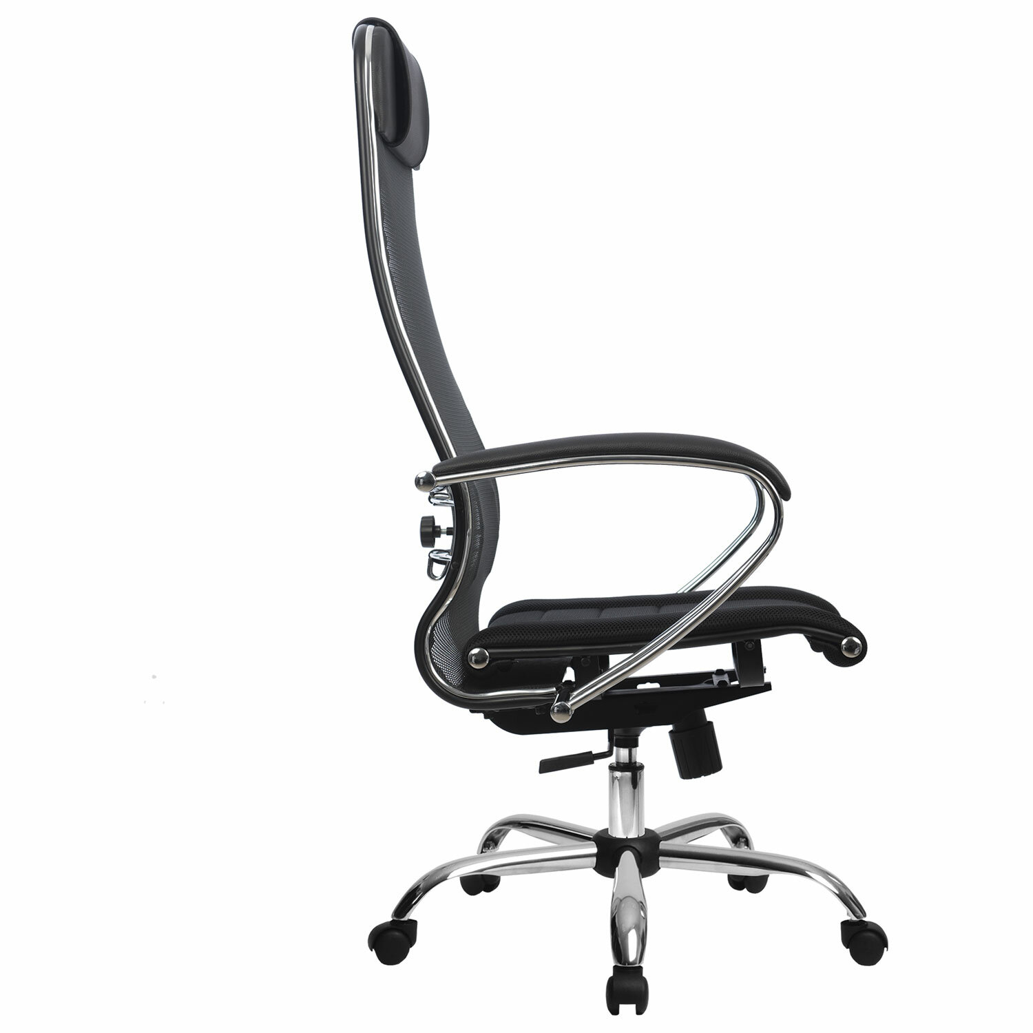 Кресло офисное метта su b 10 хром ткань сетка сиденье и спинка мягкие черное