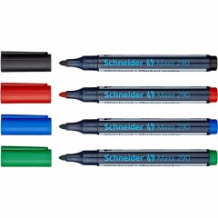 Набор маркеров Schneider Maxx 290 для досок и флипчартов, линия 2 мм, 4 цвета