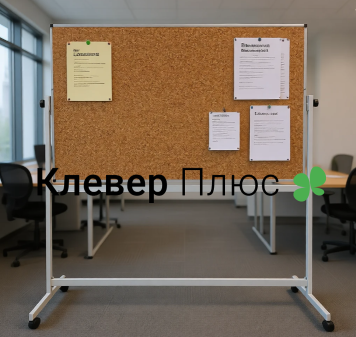 Доска поворотная 100x150 см, пробковая, алюминиевая рамка (BoardSYS)