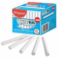 Мел школьный MAPED (Франция) формула «без пыли», круглый, белый, набор 100 шт.