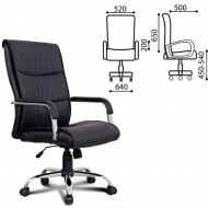 Кресло офисное Brabix Space EX-508, экокожа, хром, черное, 530860
