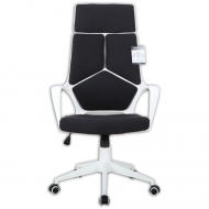 Кресло BRABIX Prime EX-515 для руководителя, черное, ткань, каркас белый