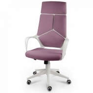 Кресло NORDEN IQ, белый пластик, фиолетовая ткань, премиум (CX0898H-0-171)