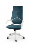 Кресло NORDEN IQ, белый пластик, голубая ткань, премиум (CX0898H-0-56)