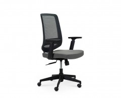 Кресло офисное / Лондон офис LB / черный пластик / черная сетка / черная ткань