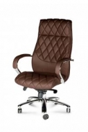 Кресло NORDEN Бонд хром, экокожа премиальная, коричневый (H-2029-322)