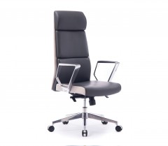 Кресло для руководителя Norden Лондон Люкс алюминий, экокожа премиальная, серый/светло-серый