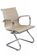Конференц-кресло Бюрократ CH-993-Low-V/gold низкая спинка, золотой сетка, полозья хром
