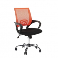 Кресло для персонала Easy Chair 304 черное/оранжевое (ткань/сетка/металл)