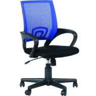 Кресло для персонала Easy Chair 304 черное/синее (ткань/сетка/пластик)
