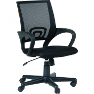 Кресло для персонала Easy Chair 304 черное (ткань/сетка/пластик)