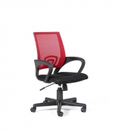 Кресло для персонала Easy Chair 304 черное/красное (ткань/сетка/пластик)