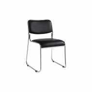Стул для посетителей Easy Chair 802 VP без подлокотников черный искусственная кожа, металл хромированный