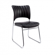 Стул для посетителей Easy Chair 809 VPU черный (искусственная кожа/металл хромированный)