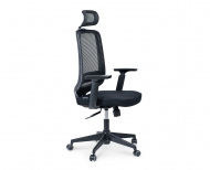 Кресло NORDEN Лондон офис black plastic, черный пластик, черная сетка, черная ткань (JZR1008H-BL005-DWB103 black plastic)