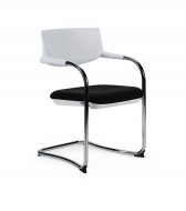 Кресло NORDEN Самба white CF, хром, белый пластик, черная ткань (CH-172C-WHITE-OS-01)