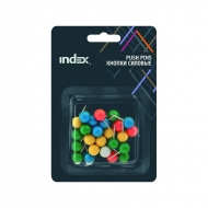 Кнопки силовые сфера INDEX, цветные, пластик, набор 25 шт.