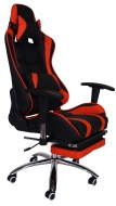 Кресло геймерское MFG-6001 с подставкой для ног, цвет: черный/оранжевый