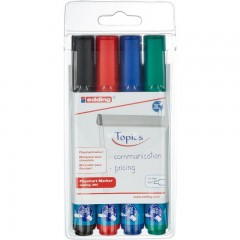 Набор маркеров для флипчартов Edding E-380, толщина линии 2.2 мм, 4 цвета