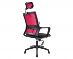 Кресло офисное Бит сетка/ткань, красный/черный