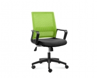 Кресло NORDEN Бит LB, черный пластик, зеленая сетка, черная ткань (815B-AF07-T09)