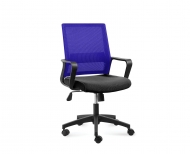 Кресло NORDEN Бит LB, черный пластик, синяя сетка, черная ткань (815B-AF01-T09)