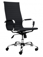 Кресло офисное Вернер хром, экокожа, цвет: черный (BELS, Беларусь) 445398/PU01