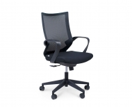 Кресло NORDEN Спэйс LB, черный пластик, черная сетка, черная ткань (CH-193B-К304D-1*N201)
