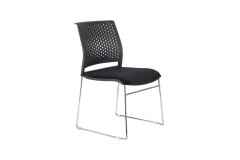 Кресло конференц Riva Chair D918, хром, пластик, черный