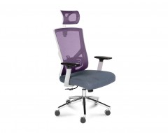Кресло NORDEN Гарда SL белый пластик, сетка-ткань, вишневый, серый (L-035S-0-12-1-206)