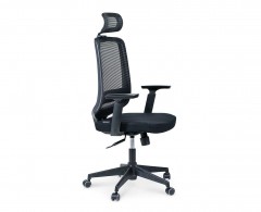 Кресло офисное / Лондон офис black plastic / черный пластик / черная сетка / черная ткань