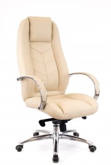 Кресло Everprof Drift Lux M, алюминий, мультиблок, натуральная кожа, цвет: бежевый