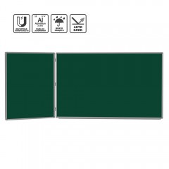 Доска 2-элементная 100x225 см, магнитно-меловая, алюминиевая рамка (BoardSYS)