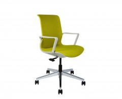 Кресло для персонала NORDEN Некст, зеленая ткань, cветло серый пластик
