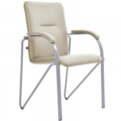 Конференц-кресло SAMBA Silver к/з светло-бежевый DO122/к/з